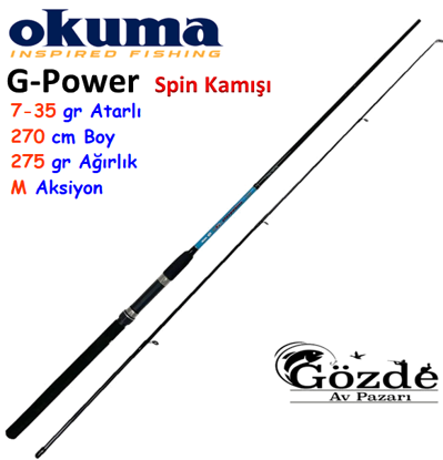 Okuma G-Power Spin 9' 270cm 7-35 gr  Spin Kamışı resmi