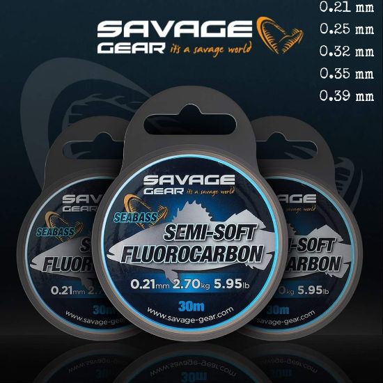 Savage Gear Semi-Soft Fluorocarbon Seabass ( Spin ) 0,35 mm 30 Metre  resmi