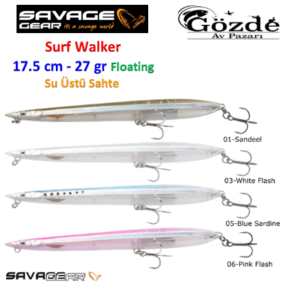 Savage gear Sandeel Surf Walker 180 27g Suni Yem resmi