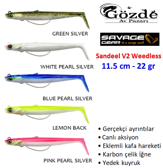Savage Gear Sandeel V2 Weedless 11.5 cm 22 gr  resmi