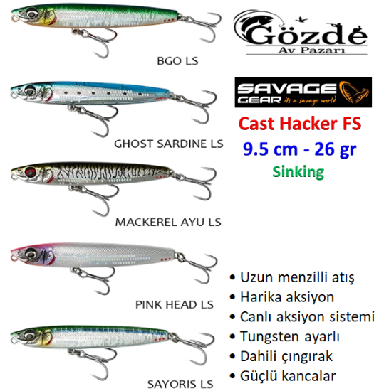 Gözde Av Pazarı. Savage Gear Cast Hacker 9.5 cm 26 gr Sahte Balık