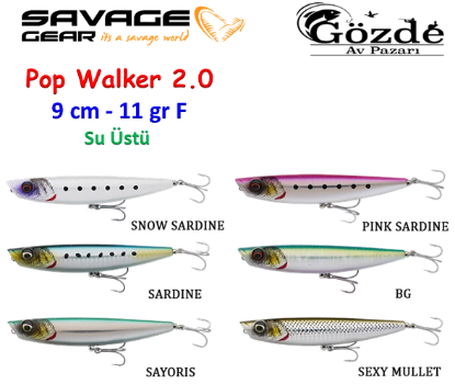 Savage Gear Pop Walker 2.0  9 cm 11 gr F  resmi