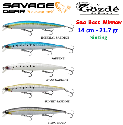 Savage Gear Sea Bass Minnow 14 cm 21.7 gr Sinking resmi