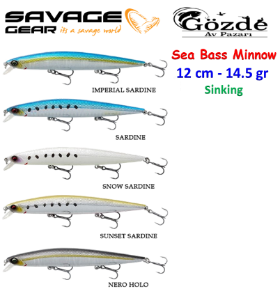 Savage Gear Sea Bass Minnow 12 cm 14.5 gr Sinking  resmi