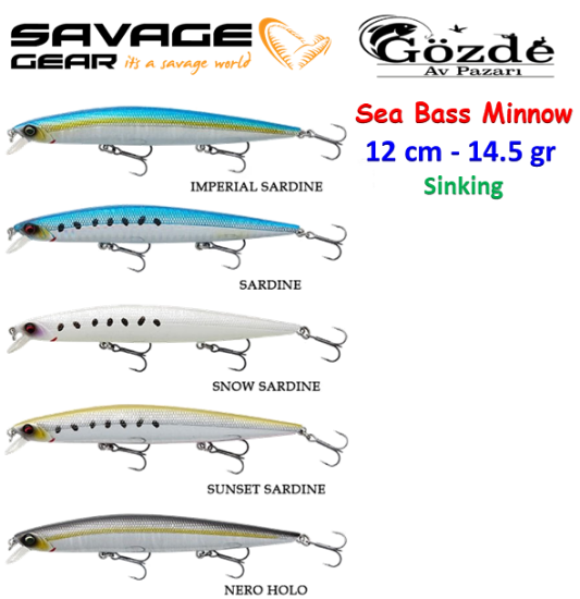 Savage Gear Sea Bass Minnow 12 cm 14.5 gr Sinking  resmi