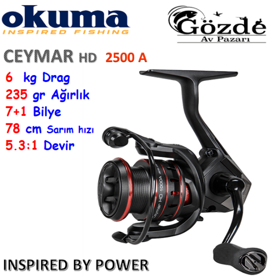 Okuma Ceymar HD 2500 A Matt Black 7+1 Bilye Makine resmi