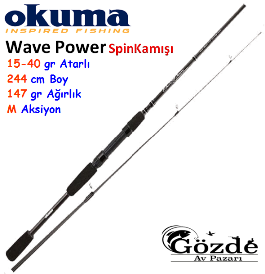 Okuma Wave Power 240 cm 15-40 gr Spin Kamışı  resmi