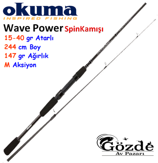 Okuma Wave Power 244 cm 15-40 gr Spin Kamışı  resmi