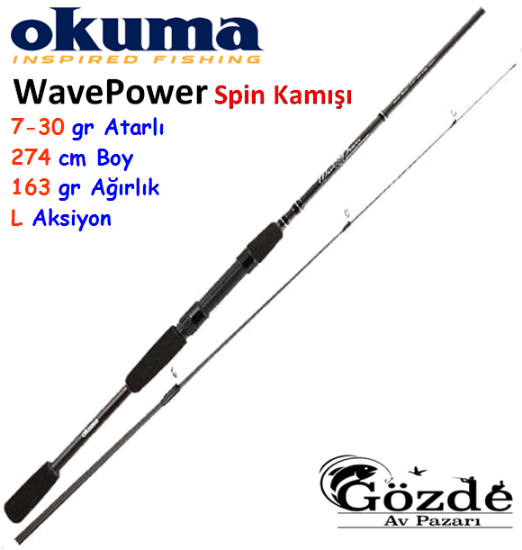 Okuma Wave Power 274 cm 7-30 gr Spin Kamışı  resmi