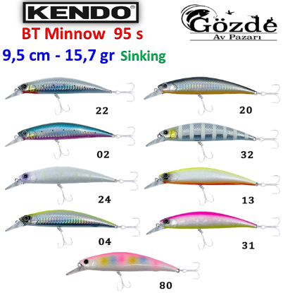 Kendo BT Minnow 95s - 15.7gr Sinking Sahte resmi