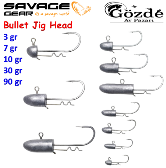 Savage gear Bullet Jig Head 7 gr  ( 3 Adet ) resmi