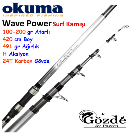 Okuma Wave Power Tele Surf 420 cm 100-200 gr  Surf Kamışı  resmi