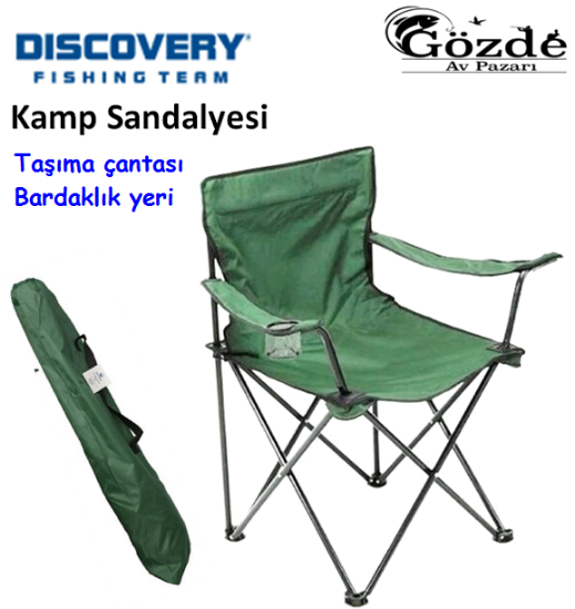 Discovery Kollu Katlanır Kamp Sandalyesi - Yeşil resmi