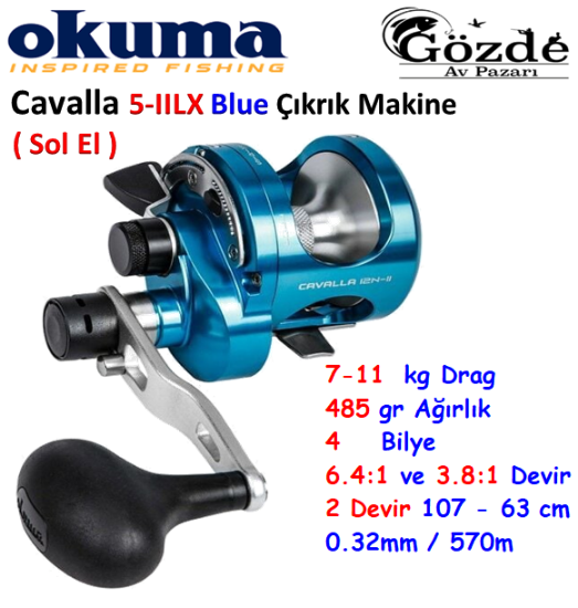 Okuma Cavalla Blue CAVB-5IILX ( Sol El ) Çıkrık Makine   resmi