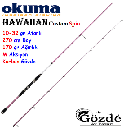 Okuma Hawaiian Custom Whipping 270 cm 10-32 gr Spin Kamışı resmi