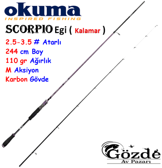 Okuma Scorpio 244 cm EGI #2.5-3.5 Kalamar Kamışı resmi