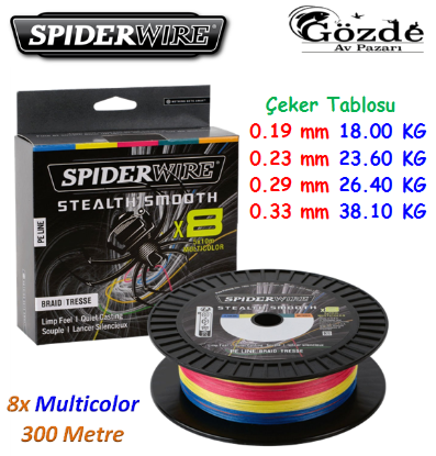 SpiderWire Stealth Smooth x8 Pe Braid 300m Multicolor Örgü İp resmi