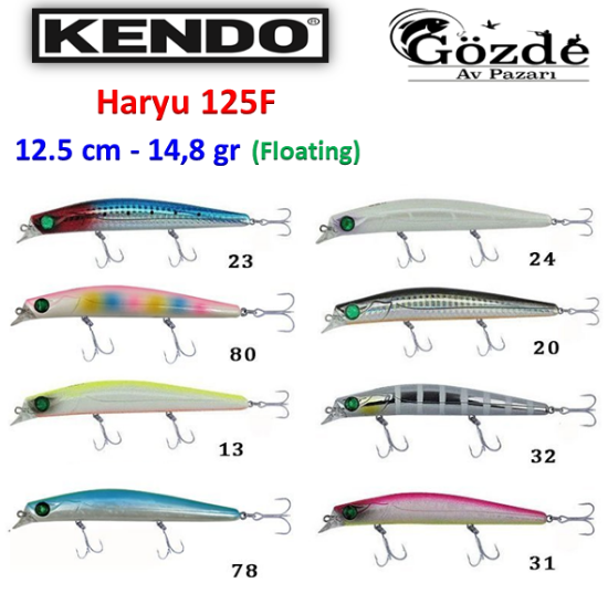 Kendo Haryu 12.5 cm 14.8 g Floating Sahte Balık resmi