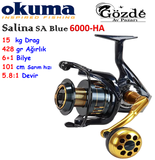 Okuma Salina SA-6000HA Blue 6+1 Bilye Makine   resmi