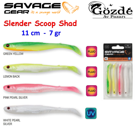 Savage Gear Slender Scoop Shad 11 cm 7 gr Silikon resmi