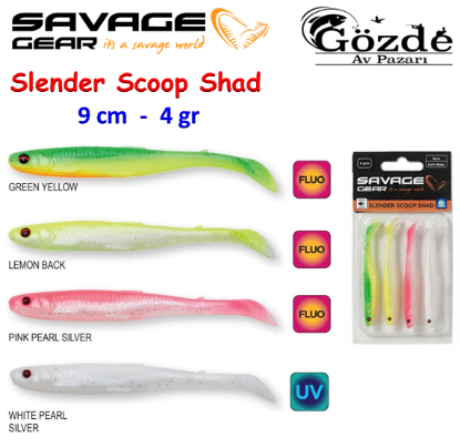 Savage Gear Slender Scoop Shad 9 cm 4 gr Silikon resmi