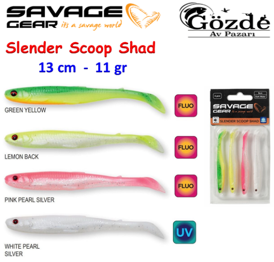 Savage Gear Slender Scoop Shad 13 cm 11 gr Silikon  resmi