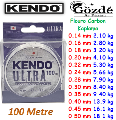 Kendo Ultra 100 metre Fluoro Carbon  Kaplamalı Misina resmi