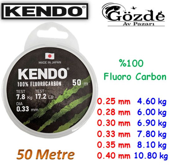 Kendo %100 FluoroCarbon 50 mt Misina  resmi