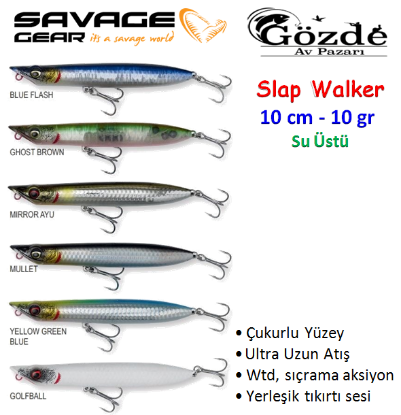 Savage Gear Slap Walker 10 cm 10 gr Su Üstü Sahte Balık resmi