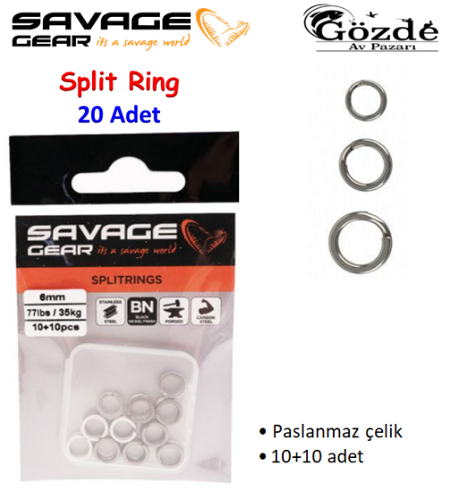 Savage gear Split Ring 20 Adet resmi