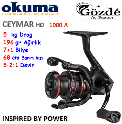 Okuma Ceymar HD 1000 A Matt Black 7+1 Bilye Makine  resmi