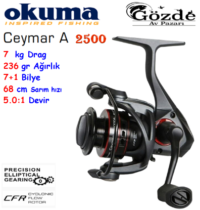 Okuma Ceymar C-2500A Dark Grey 7+1 Bilye Makine  resmi