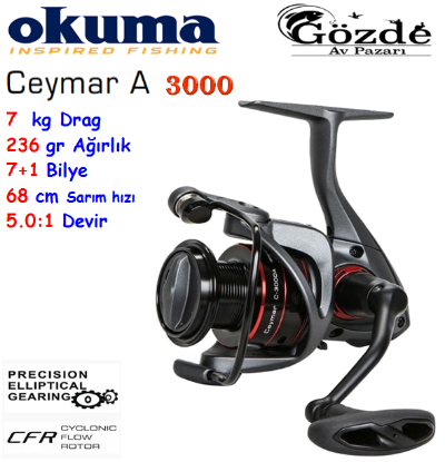 Okuma Ceymar C-3000A Dark Grey 7+1 Bilye Makine  resmi