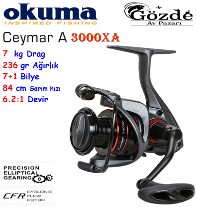 Okuma Ceymar C-3000XA Dark Grey 7+1 Bilye Makine   resmi