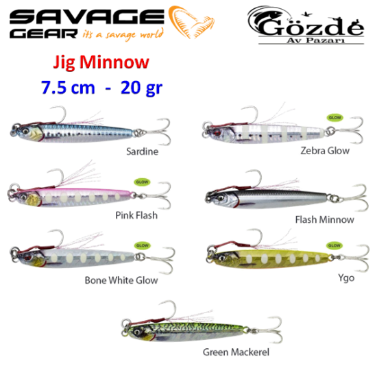 Savage gear 3D Jig Minnow  20 gr  jig Yem resmi