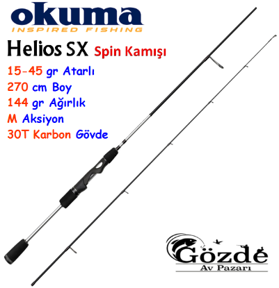 Okuma Helios 270 cm 15-45 gr Spin Kamışı resmi