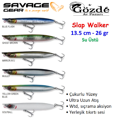 Savage Gear Slap Walker 13.5 cm 26 gr Su Üstü Sahte Balık   resmi