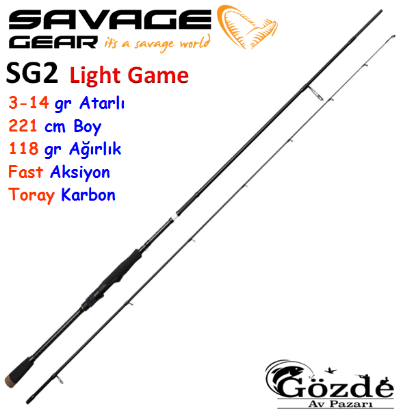 Savage gear SG2 Light Game  221 cm 3-14 gr  resmi