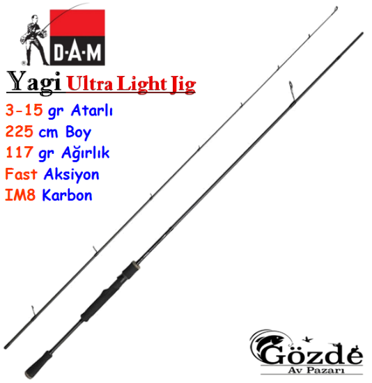 Dam Yagi Ultra Light Jig 2.25 m 3-15 gr  Lrf Kamışı resmi