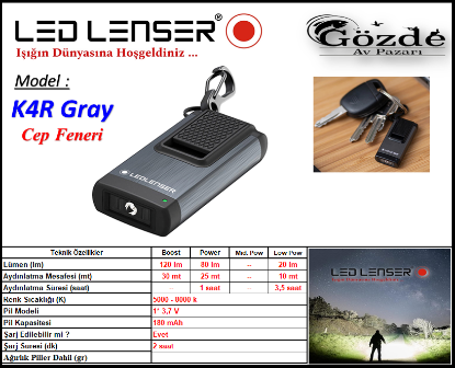 Led Lenser K4R Cep Feneri  ( Şarjlı ) resmi