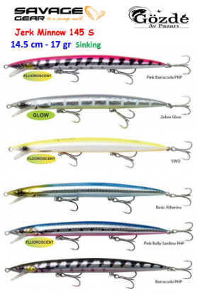 Savage gear Jerk Minnow 145 mm 17 gr Sınkıng Suni Yem resmi