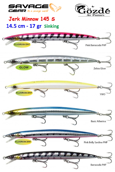 Savage gear Jerk Minnow 145 mm 17 gr Sınkıng Suni Yem resmi