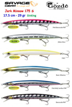 Savage gear Jerk Minnow 175 mm 29 gr Sınkıng Suni Yem resmi