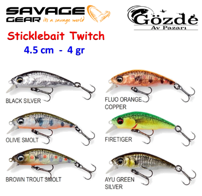 Savage Gear 3D Sticklebait Twitch 4.5 cm -  4 gr  Sinking Suni Yem  resmi