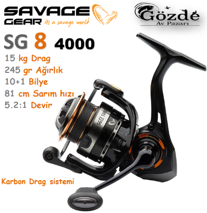 Savage Gear SG8 4000 FD 10+1BB Olta Makinesi resmi