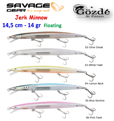 Savage gear Jerk Minnow 14,5 cm 14 gr Floating Sahte Balık resmi