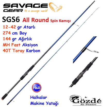 Savage Gear SGS6 All-Around  2.74 mt  12-42 gr Spin Kamış resmi