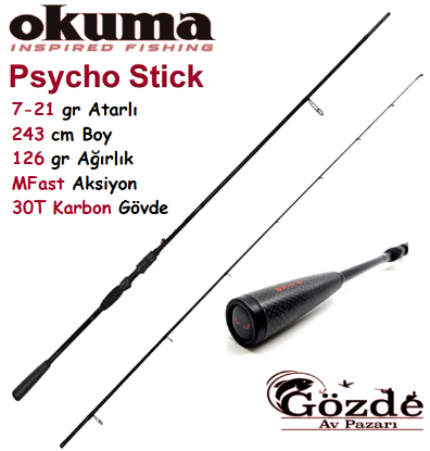 Okuma Psycho Stick Game 243 cm 7-21 gr M-Fast LightSpin Kamışı  resmi