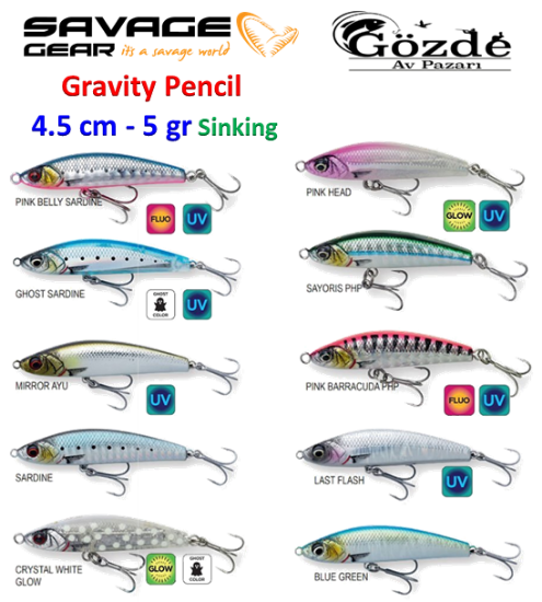 Savage Gear Gravity Pencil 4.5 cm - 5 gr Suni Yem resmi